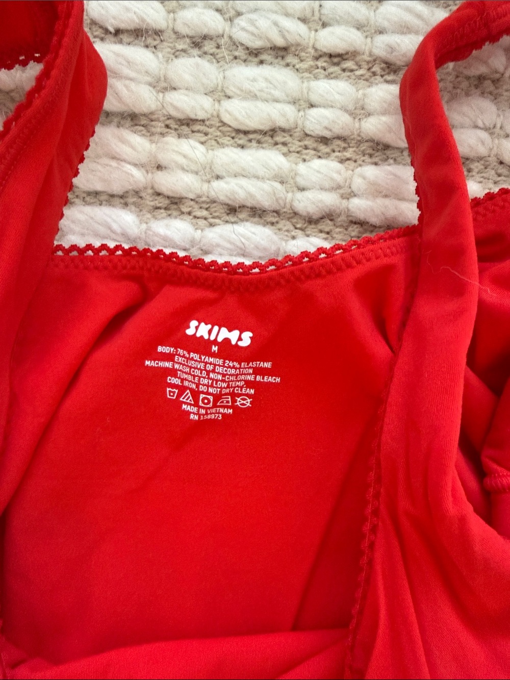 SKIMS Red Scoop-Neck Bodysuit - Picture 3 of 3